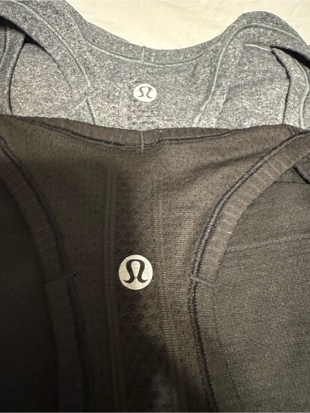 Lululemon Women's Swiftly Racerback Tank Top - Black & Charcoal- full length - Picture 5 of 5